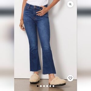 7 for All Mankind High Waist Slim Kick Raw Hem Mid-Dark Wash Jean Like-New - 32